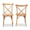 Baxton Studio Tartan Mid-Century Brown Woven Rattan and Wood Dining Chair Set(2PC) PR 195-2PC-12390-ZORO - alternate 6